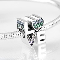  Berloque LOVE cravejado Prata 925